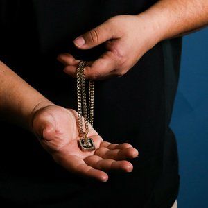 Jesus 14k Gold Pendant + Miami Cuban Necklace